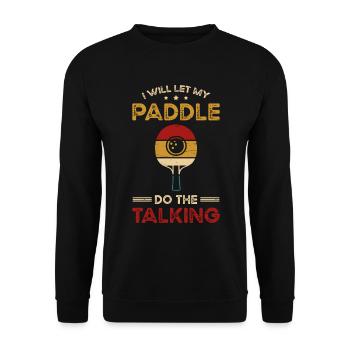 Table Tennis Ping Pong - Unisex Sweatshirt - black - Front - Alina (178cm) & Michal (187cm)