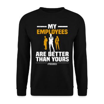 Stolzer Chef Kollegen Startup Team Entrepreneur - Unisex Pullover - Schwarz - Vorne - Alina (178cm) & Michal (187cm)