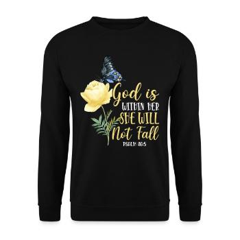 Christian Bible Verse Quote - Unisex Pullover - Schwarz - Vorne - Alina (178cm) & Michal (187cm)