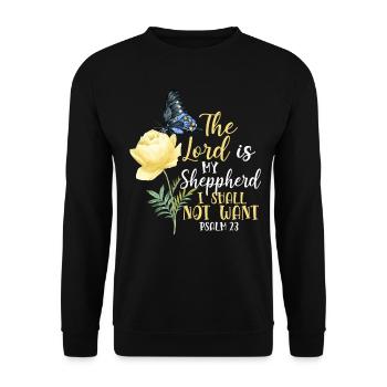 Citation de verset biblique chrétien - Sweat-shirt Unisexe - noir - Devant - Alina (178cm) & Michal (187cm)