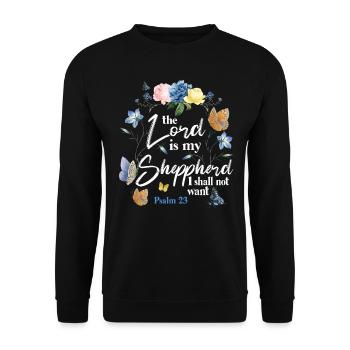 Citation de verset biblique chrétien - Sweat-shirt Unisexe - noir - Devant - Alina (178cm) & Michal (187cm)
