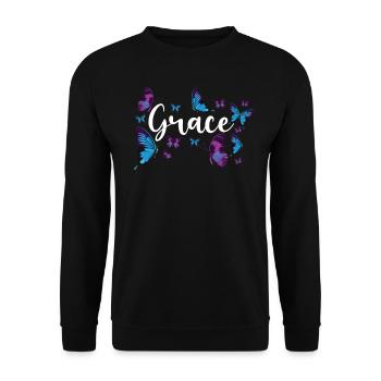 Christian Bible Verse Quote - Unisex Sweatshirt - black - Front - Alina (178cm) & Michal (187cm)