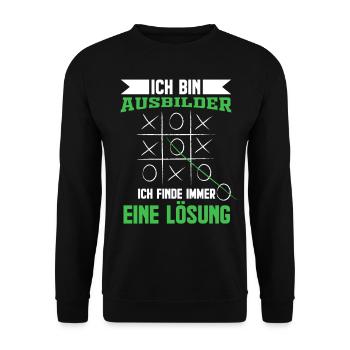 Beruf - Ausbilder lustiger Spruch für Job - Unisex Pullover - Schwarz - Vorne - Alina (178cm) & Michal (187cm)