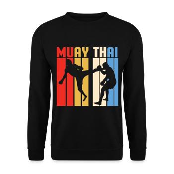 Muay Thai Thai Boxe Kickboxing Boxe MMA Cadeau - Sweat-shirt Unisexe - noir - Devant - Alina (178cm) & Michal (187cm)