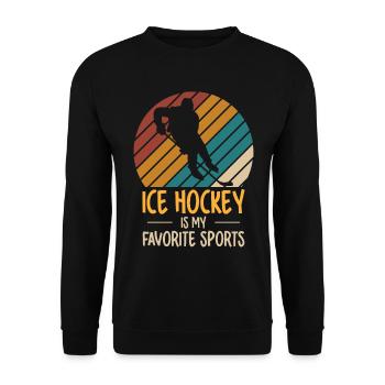 Hockey sur glace Hockey Joueur de hockey sur glace Équipe de hockey sur glace - Sweat-shirt Unisexe - noir - Devant - Alina (178cm) & Michal (187cm)
