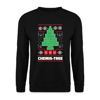 Funny Chemistry Christmas / Science Holiday - Unisex Sweatshirt - black - Front - Alina (178cm) & Michal (187cm)