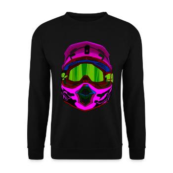 Motocross / Enduro / Freestyle mx / Dirtbike retro - Unisex Pullover - Schwarz - Vorne - Alina (178cm) & Michal (187cm)