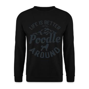 Poodle Design for a Poodle Lovers - Unisex Sweatshirt - black - Front - Alina (178cm) & Michal (187cm)