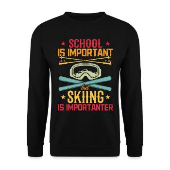 Skiers Schoolchildren Skiing Skiing Boys - Unisex Sweatshirt - black - Front - Alina (178cm) & Michal (187cm)
