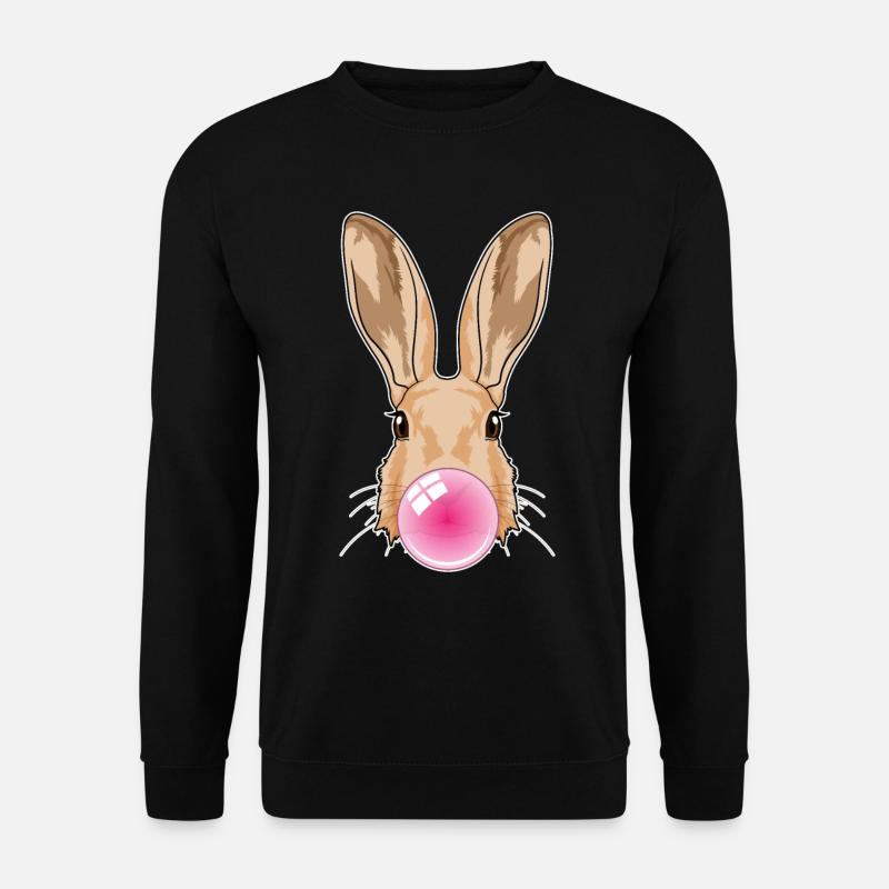 Rabbit with chewing gum - Unisex Sweatshirt - black
