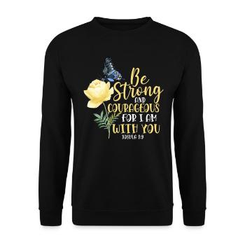 Citation de verset biblique chrétien - Sweat-shirt Unisexe - noir - Devant - Alina (178cm) & Michal (187cm)