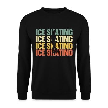 Eislaufen Eisläufer Eisschnelllauf Wintersport - Unisex Pullover - Schwarz - Vorne - Alina (178cm) & Michal (187cm)