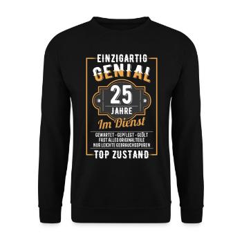 25 Jahre Im Dienst Dienstjubiläum Vintage Geschenk - Unisex Pullover - Schwarz - Vorne - Alina (178cm) & Michal (187cm)