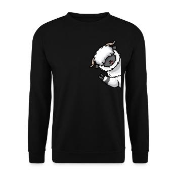 Moutons valaisans à nez noir Du côté des moutons - Sweat-shirt Unisexe - noir - Devant - Alina (178cm) & Michal (187cm)