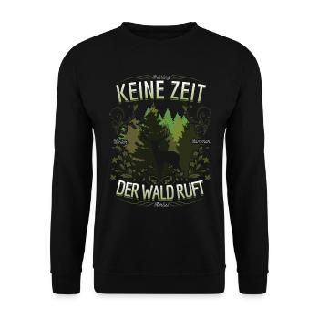 Pas de temps que la forêt appelle les cerfs la saison d’automne - Sweat-shirt Unisexe - noir - Devant - Alina (178cm) & Michal (187cm)