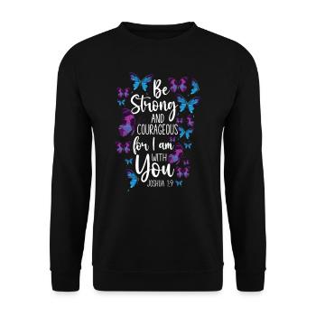 Citation de verset biblique chrétien - Sweat-shirt Unisexe - noir - Devant - Alina (178cm) & Michal (187cm)