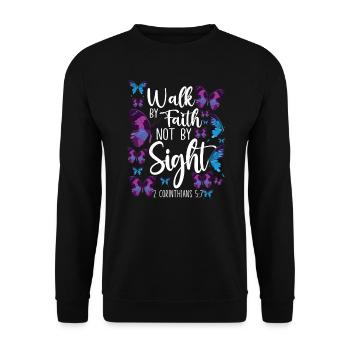 Christian Bible Verse Quote - Unisex Pullover - Schwarz - Vorne - Alina (178cm) & Michal (187cm)