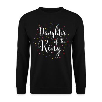 Daughter of the King Jesus God Christ Gift - Unisex Sweatshirt - black - Front - Alina (178cm) & Michal (187cm)
