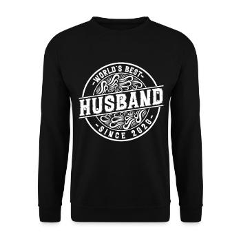 Meilleur mari depuis 2020 1er anniversaire de mariage - Sweat-shirt Unisexe - noir - Devant - Alina (178cm) & Michal (187cm)