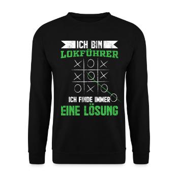 Lokführer - Unisex Pullover - Schwarz - Vorne - Alina (178cm) & Michal (187cm)