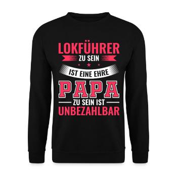 Lokführer Papa - Unisex Pullover - Schwarz - Vorne - Alina (178cm) & Michal (187cm)