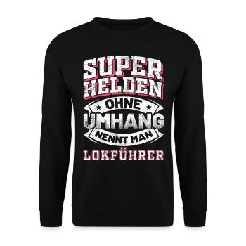 Lokführer | Vintage Retro - Unisex Pullover - Schwarz - Vorne - Alina (178cm) & Michal (187cm)