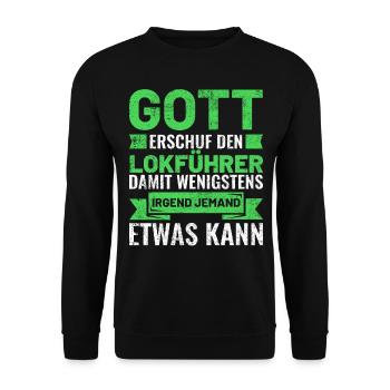 Dampflokomotive Eisenbahner Dampflok Spruch - Unisex Pullover - Schwarz - Vorne - Alina (178cm) & Michal (187cm)