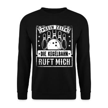 Kegler Keine Zeit die Kegelbahn ruft - Unisex Pullover - Schwarz - Vorne - Alina (178cm) & Michal (187cm)