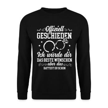 Scheidung geschieden Trennung Scheidungsparty - Unisex Pullover - Schwarz - Vorne - Alina (178cm) & Michal (187cm)