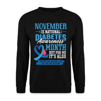 Novembre pour les diabétiques est le Mois de la sensibilisation au diabète - Sweat-shirt Unisexe - noir - Devant - Alina (178cm) & Michal (187cm)