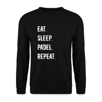 Padel Tennis - eat sleep padel repeat - Unisex Pullover - Schwarz - Vorne - Alina (178cm) & Michal (187cm)