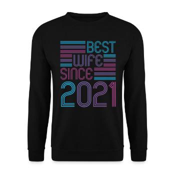 Meilleure épouse depuis 2021 1er anniversaire de mariage - Sweat-shirt Unisexe - noir - Devant - Alina (178cm) & Michal (187cm)