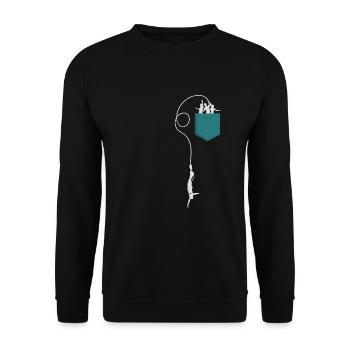 Bungee Jumping Brusttasche - Bungee Jumpers - Unisex Pullover - Schwarz - Vorne - Alina (178cm) & Michal (187cm)