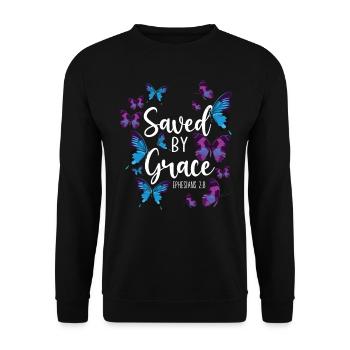Christian Bible Verse Quote - Unisex Sweatshirt - black - Front - Alina (178cm) & Michal (187cm)