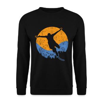 Bungee Jumping Bungee Jumpers Bungy Jumping - Unisex Sweatshirt - black - Front - Alina (178cm) & Michal (187cm)
