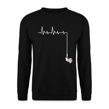 Bungee Jumping Heartbeat Unicorn Bungee Jumpers - Unisex Sweatshirt - black - Front - Alina (178cm) & Michal (187cm)