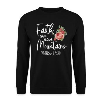 Christian Bible Verse Quote Rose - Unisex Pullover - Schwarz - Vorne - Alina (178cm) & Michal (187cm)
