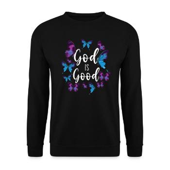 Citation de verset biblique chrétien - Sweat-shirt Unisexe - noir - Devant - Alina (178cm) & Michal (187cm)