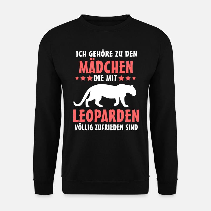 Leopard Mädchen Leoparden - Unisex Pullover - Schwarz