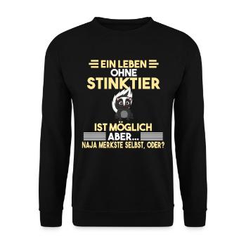 Ein Leben ohne Stinktiere - Unisex Pullover - Schwarz - Vorne - Alina (178cm) & Michal (187cm)