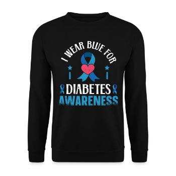 Diabétique Je porte du bleu pour la sensibilisation au diabète - Sweat-shirt Unisexe - noir - Devant - Alina (178cm) & Michal (187cm)