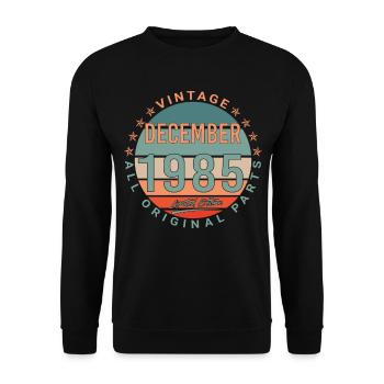 Né en décembre 1985 Vintage - Sweat-shirt Unisexe - noir - Devant - Alina (178cm) & Michal (187cm)