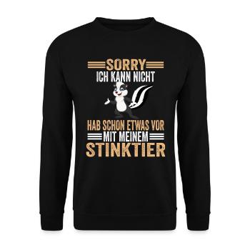 Stinktier Stinktiere - Unisex Pullover - Schwarz - Vorne - Alina (178cm) & Michal (187cm)