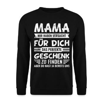 Mama lustige Sprüche | Mama Geschenk - Unisex Pullover - Schwarz - Vorne - Alina (178cm) & Michal (187cm)