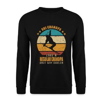 Skifahrer Großvater Skifahren Opa Ski Grandpa - Unisex Pullover - Schwarz - Vorne - Alina (178cm) & Michal (187cm)