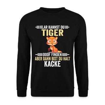 Tiger Zootier - Unisex Pullover - Schwarz - Vorne - Alina (178cm) & Michal (187cm)
