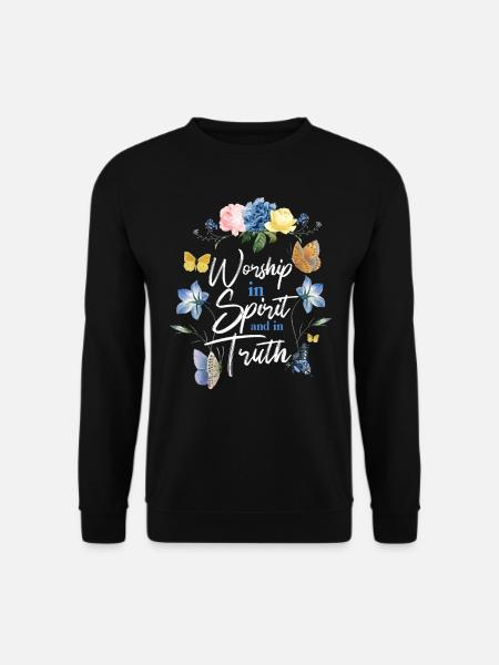 Christian Bible Verse Butterfly - Unisex Sweatshirt - black