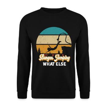 Retro Bungee Jumping What Else Bungee Jumpers - Unisex Pullover - Schwarz - Vorne - Alina (178cm) & Michal (187cm)
