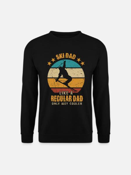 Skifahrer Papa Skifahren Ski Dad Skier Skiing - Unisex Pullover - Schwarz