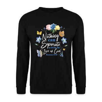 Christian Bible Verse Butterfly - Unisex Pullover - Schwarz - Vorne - Alina (178cm) & Michal (187cm)